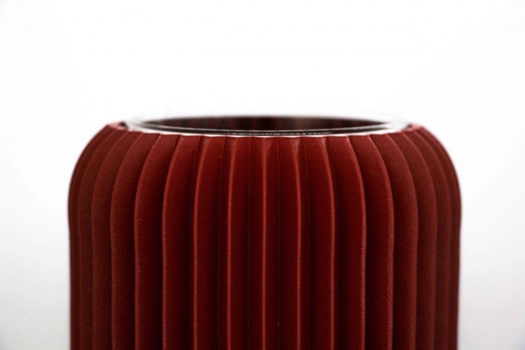 Detail 3D-Druck Vase Tube rot