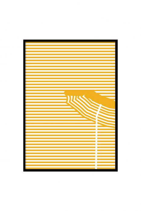 Poster Sonnenschirm gelb gestreift