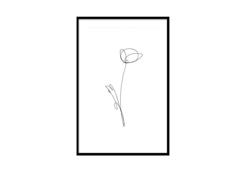 Poster Rose im minimalistischen Stil